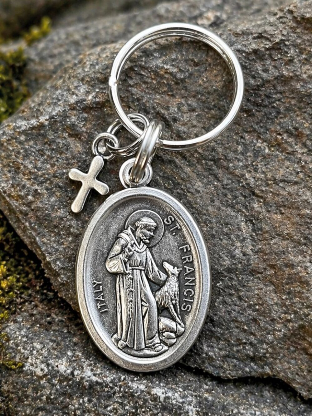 St. Francis Pet Collar Medal Dog Tag Silver | Handmade